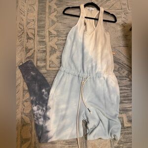 Young Fabulous & Broke Blue and Cream Jumpsuit